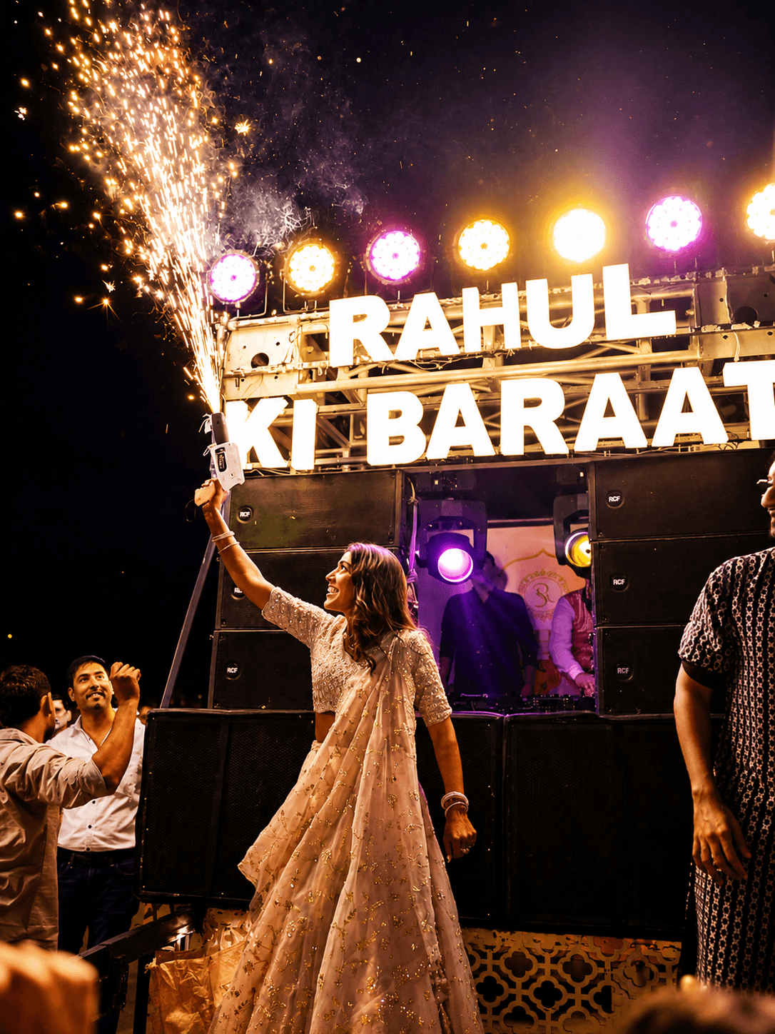 Bride enjoying a colourful personalised wedding celebration
